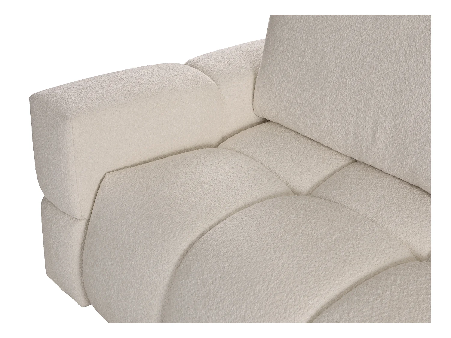 Divano letto angolare reversibile in Tessuto bouclette Beige - ISSORO
