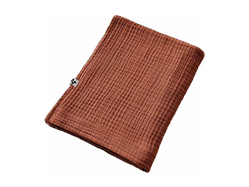 OUREA - Serviette de Bain 90x150cm Gaze de Coton Terracotta