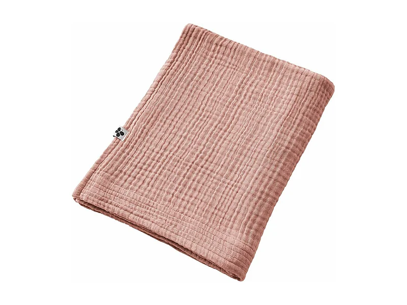 OUREA - Serviette de Bain 90x150cm Gaze de Coton Rose pêche