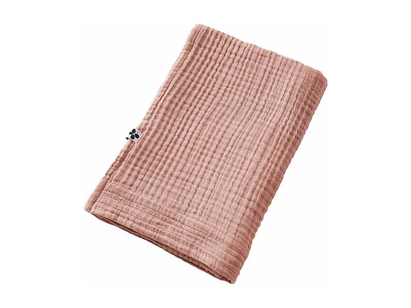 OUREA - Serviette de Douche 70x130cm Gaze de Coton Rose pêche