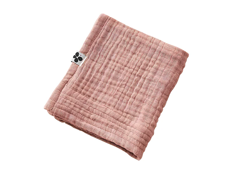 OUREA - Serviette Invité 30x50cm Gaze de Coton Rose pêche