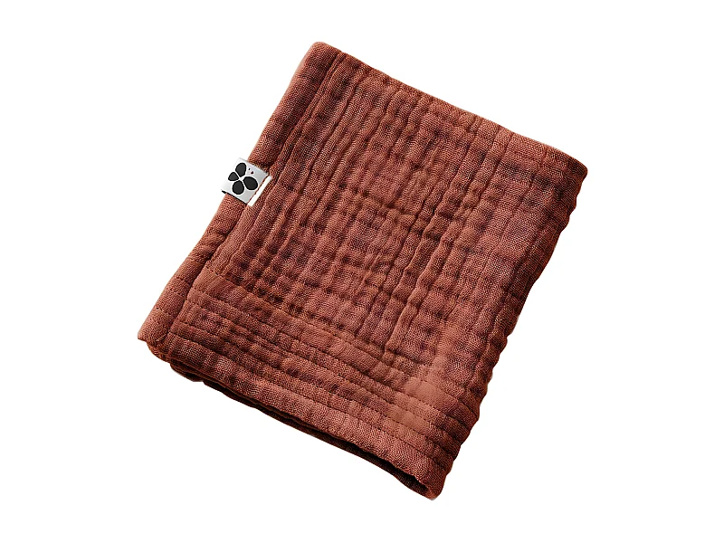 OUREA - Serviette Invité 30x50cm Gaze de Coton Terracotta