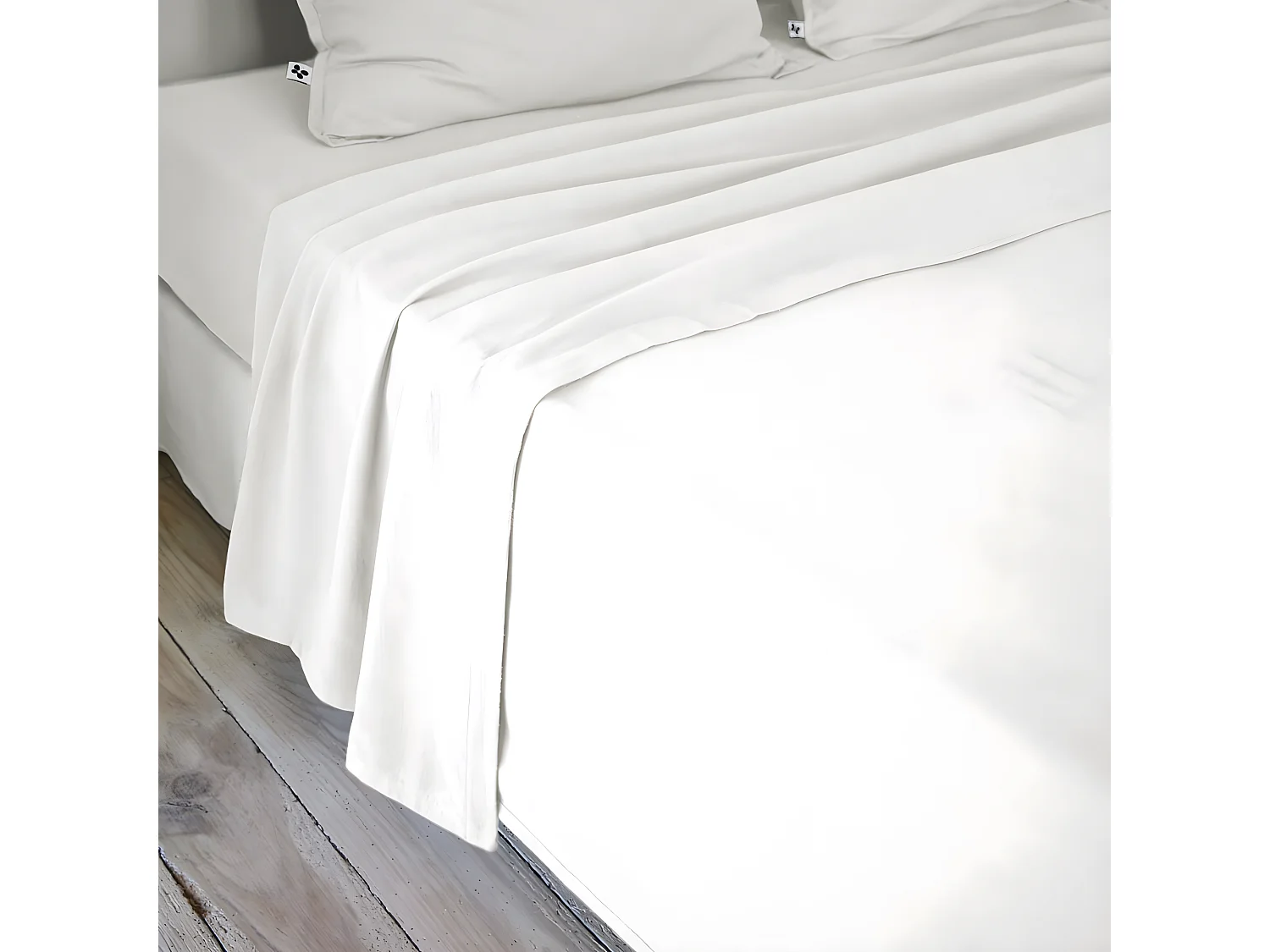 HEDDA - Drap Plat 240x300cm Flanelle de Coton Coloris Neige