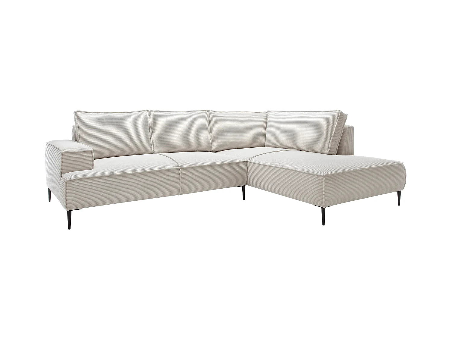 Gran sofá rinconera derecha en pana beige GINETO