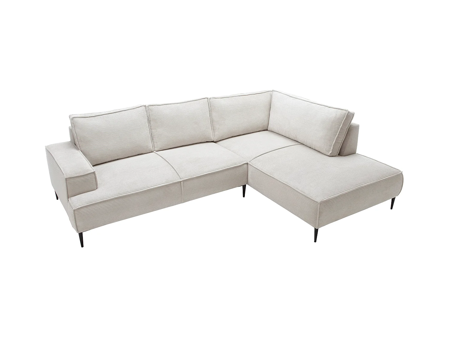 Gran sofá rinconera derecha en pana beige GINETO