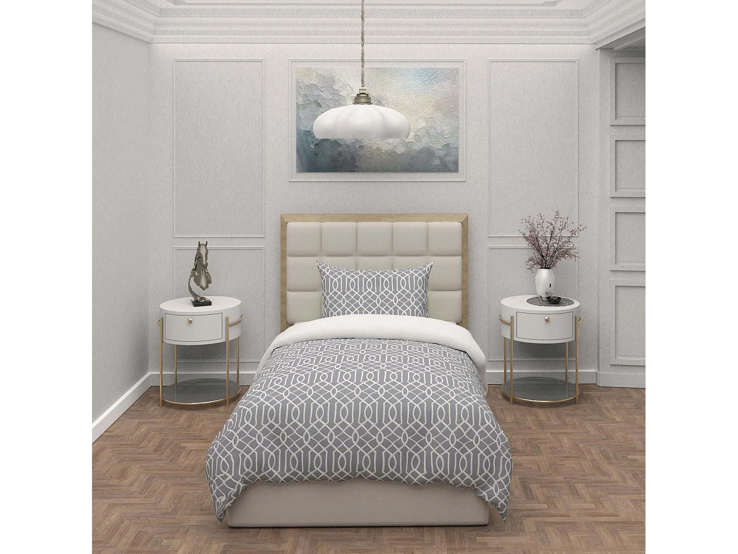 Juego de funda nórdica de microfibra 3D 140x200 cm ANYA gris, por Soleil d'Ocre