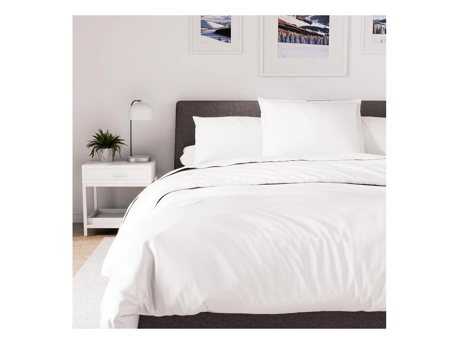 Housse de couette en polycoton 260x240 cm PERCALE blanc, par Soleil d'ocre