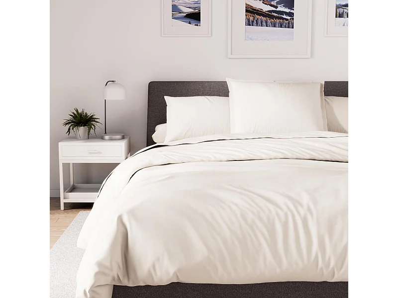 Funda nórdica de polialgodón 240x220 cm PERCALE lino, de Soleil d'ocre