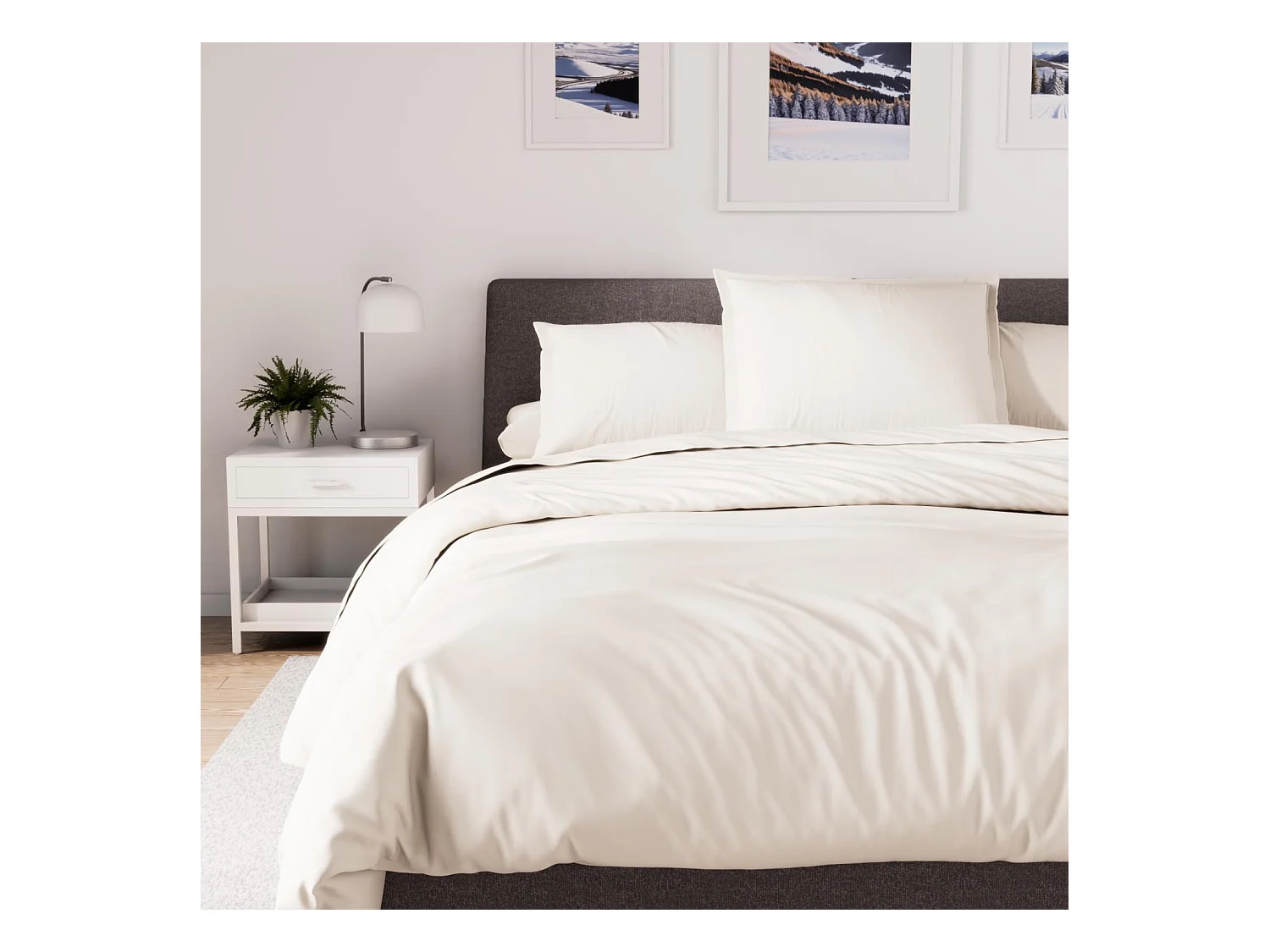 Housse de couette en polycoton 240x220 cm PERCALE lin, par Soleil d'ocre
