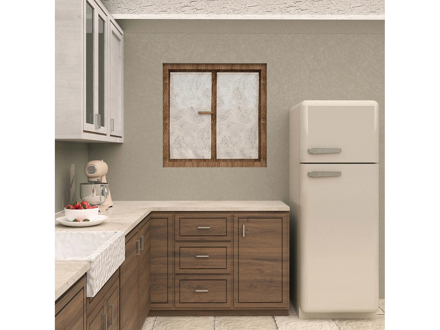 Paire de brise bise 45x90 cm CELIA kaki, par Soleil d'Ocre