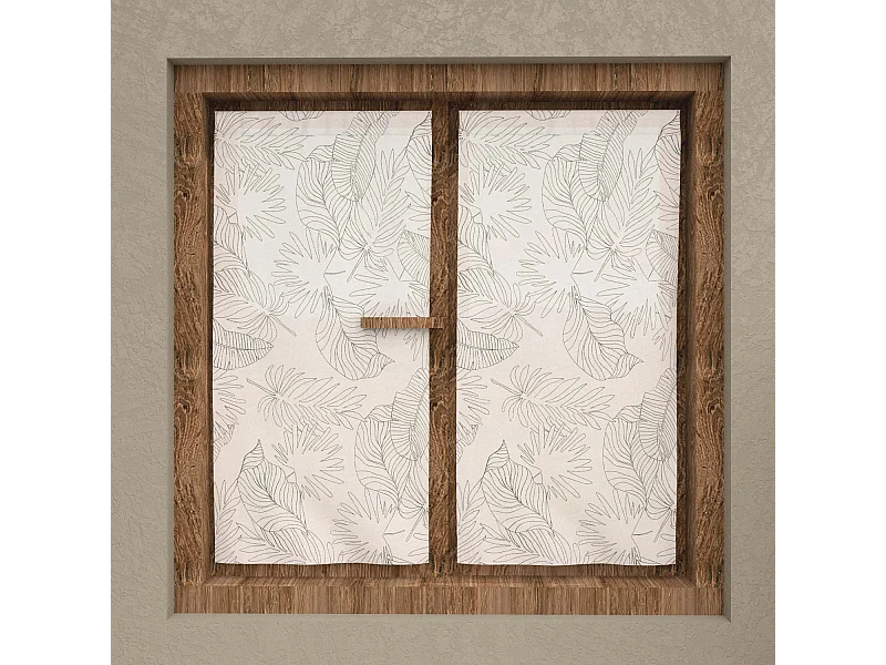 Paire de brise bise 45x90 cm CELIA kaki, par Soleil d'Ocre