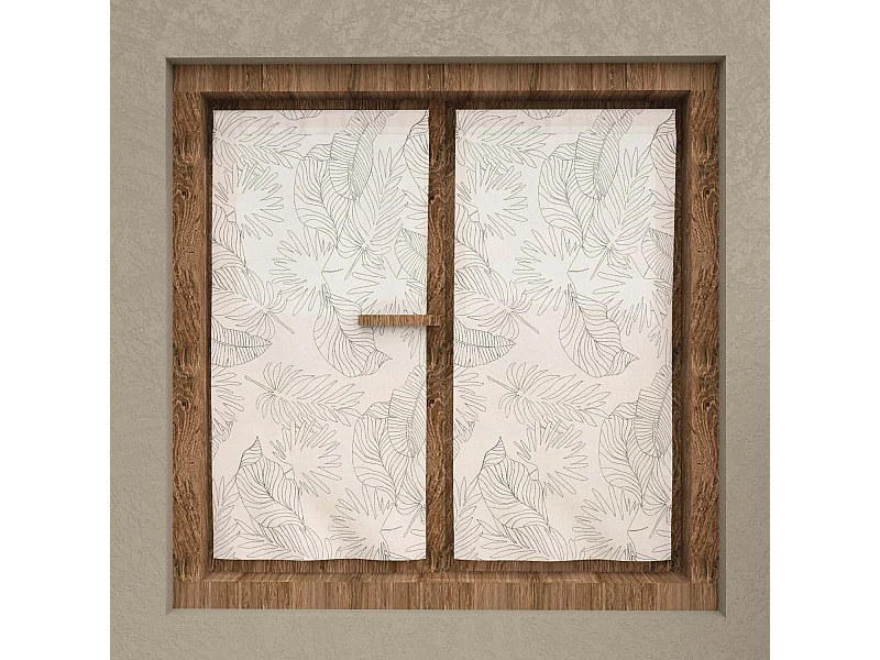 Par de visillos CELIA caqui 45x90 cm, por Soleil d'Ocre