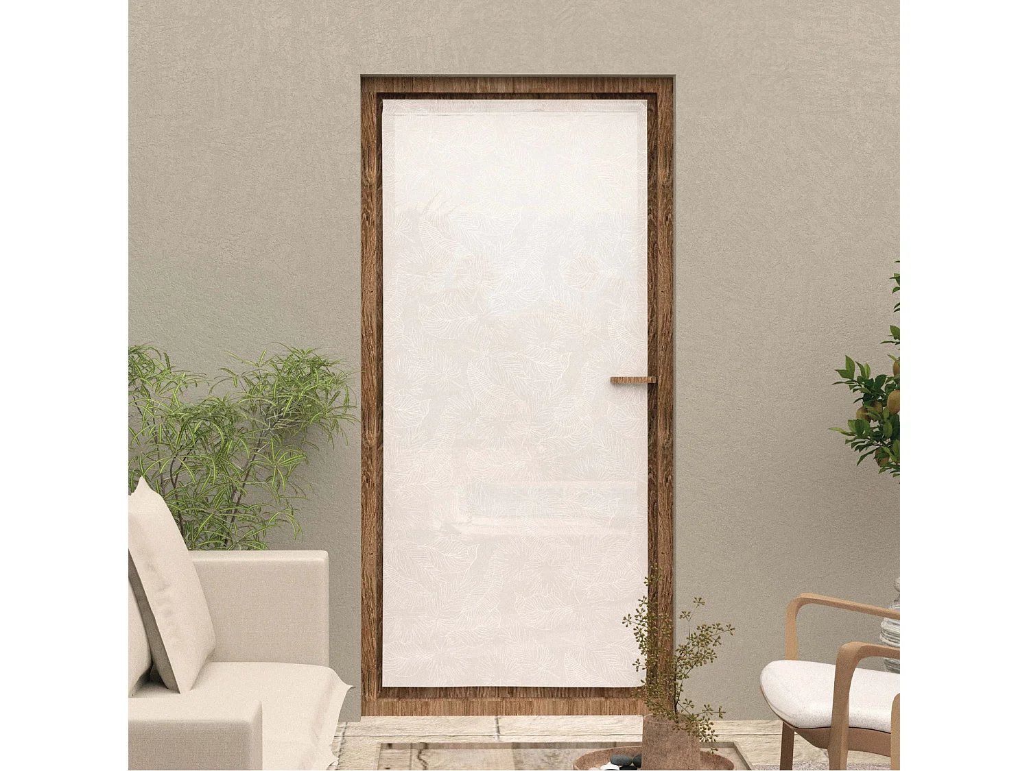 Visillo para puerta ventana 90x200 cm CELIA blanco, por Soleil d'Ocre
