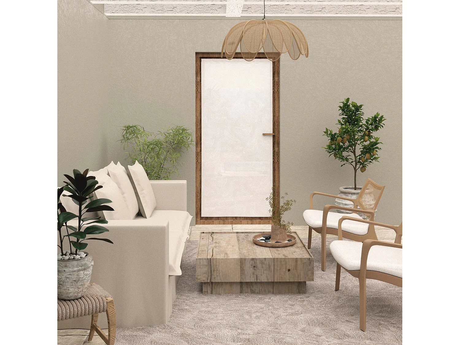 Visillo para puerta ventana 90x200 cm CELIA blanco, por Soleil d'Ocre