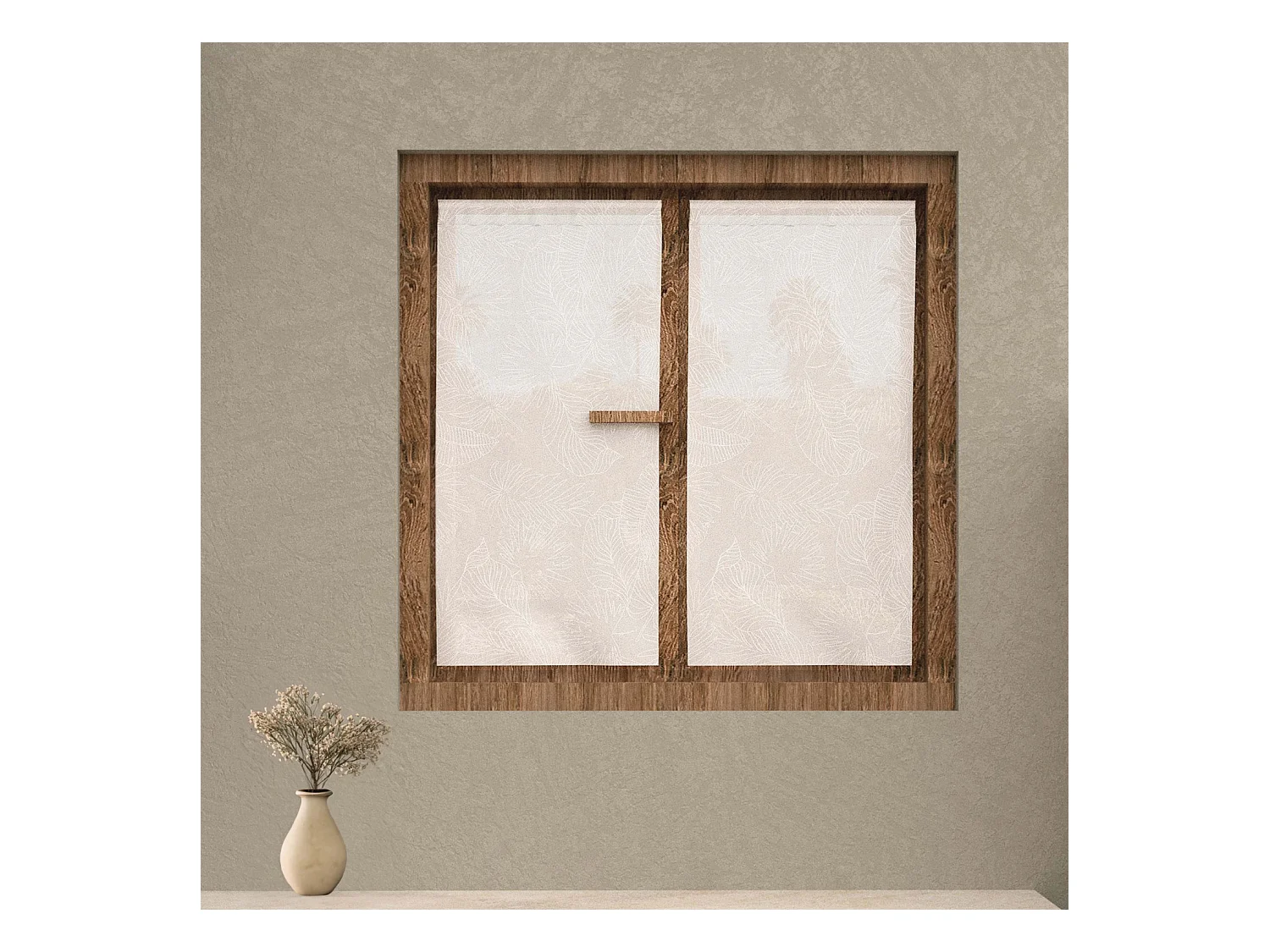 Paire de brise bise 45x90 cm CELIA blanc, par Soleil d'Ocre