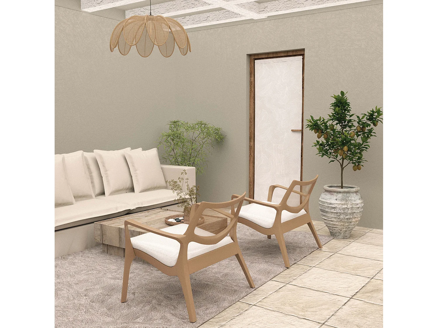 Voilage porte fenêtre 70x200 cm CELIA blanc, par Soleil d'Ocre