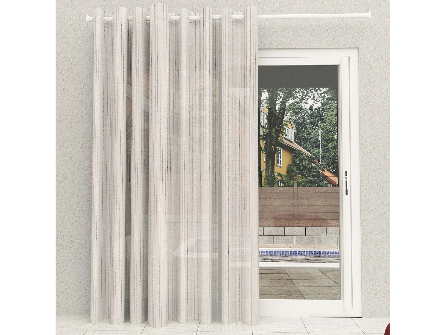 Cortina con ojales especial para ventanal 280x250 cm CHARLIE, de Soleil d'Ocre