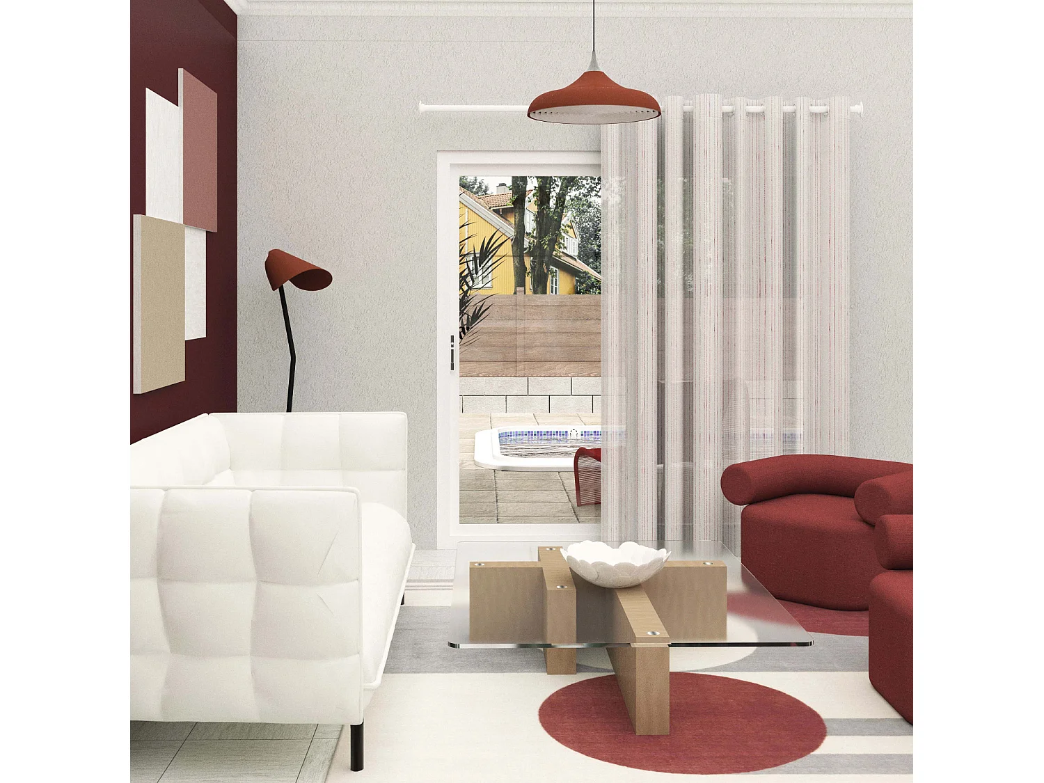 Cortina con ojales especial para ventanal 280x250 cm CHARLIE, por Soleil d'Ocre