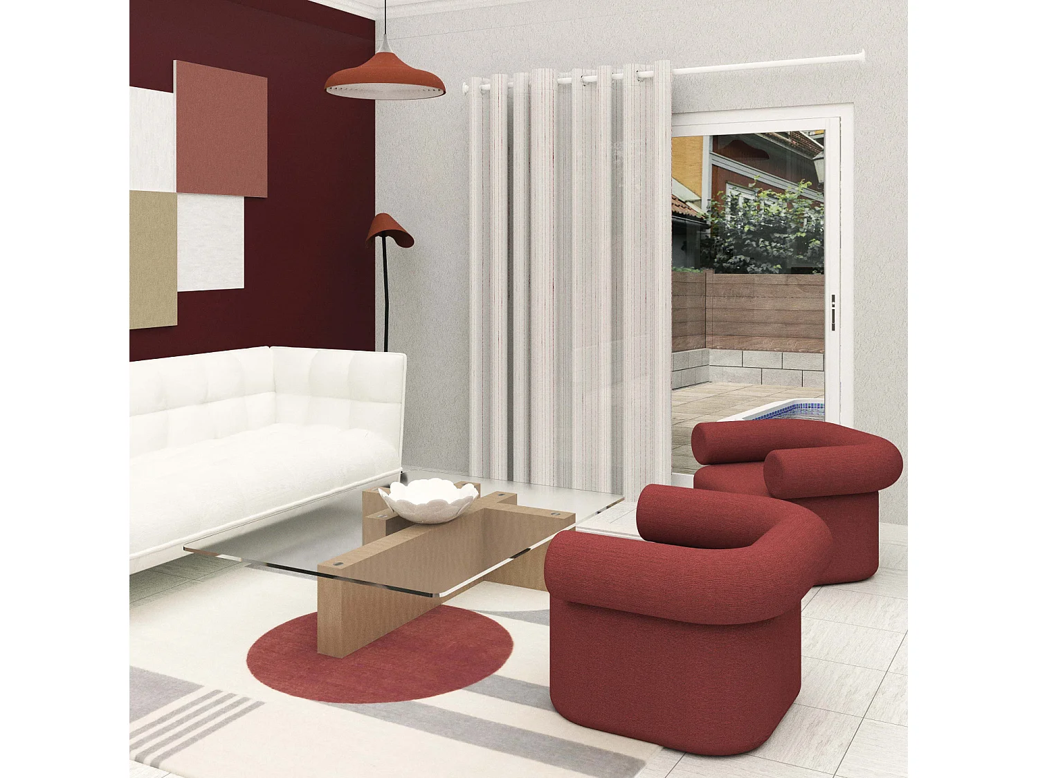 Cortina con ojales especial para ventanal 280x250 cm CHARLIE, por Soleil d'Ocre