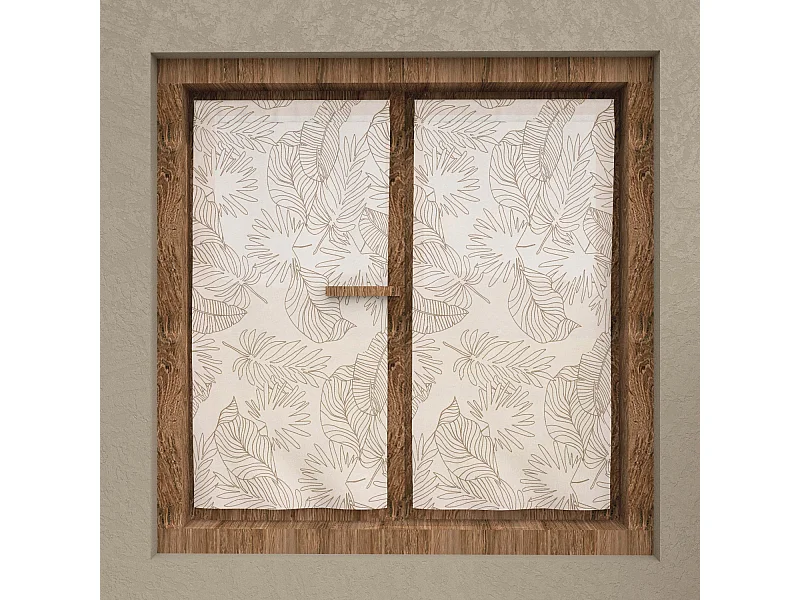 Par de visillos 45x90 cm CELIA taupe, por Soleil d'Ocre