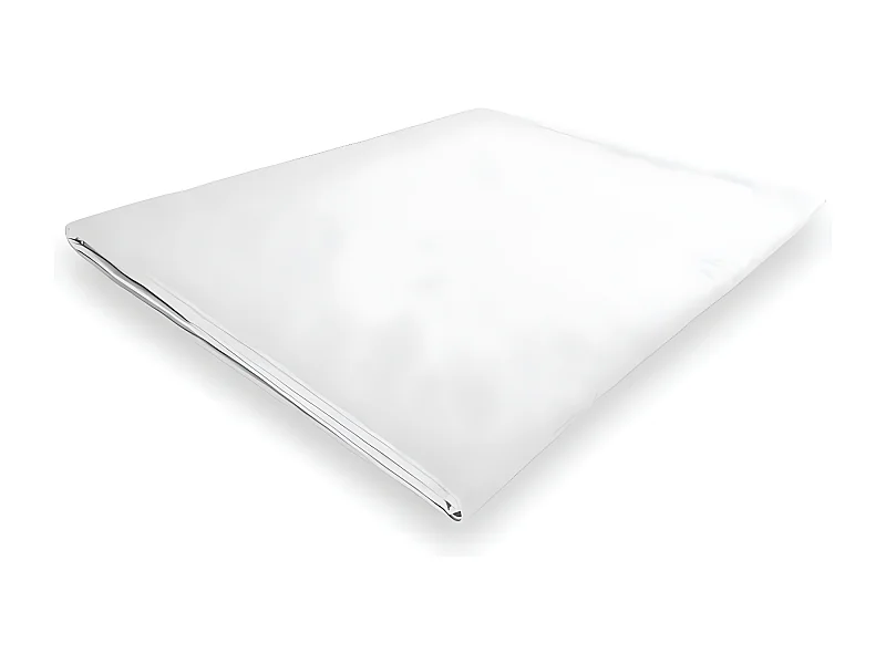 Drap plat en polycoton 180x290 cm PERCALE blanc, par Soleil d'ocre