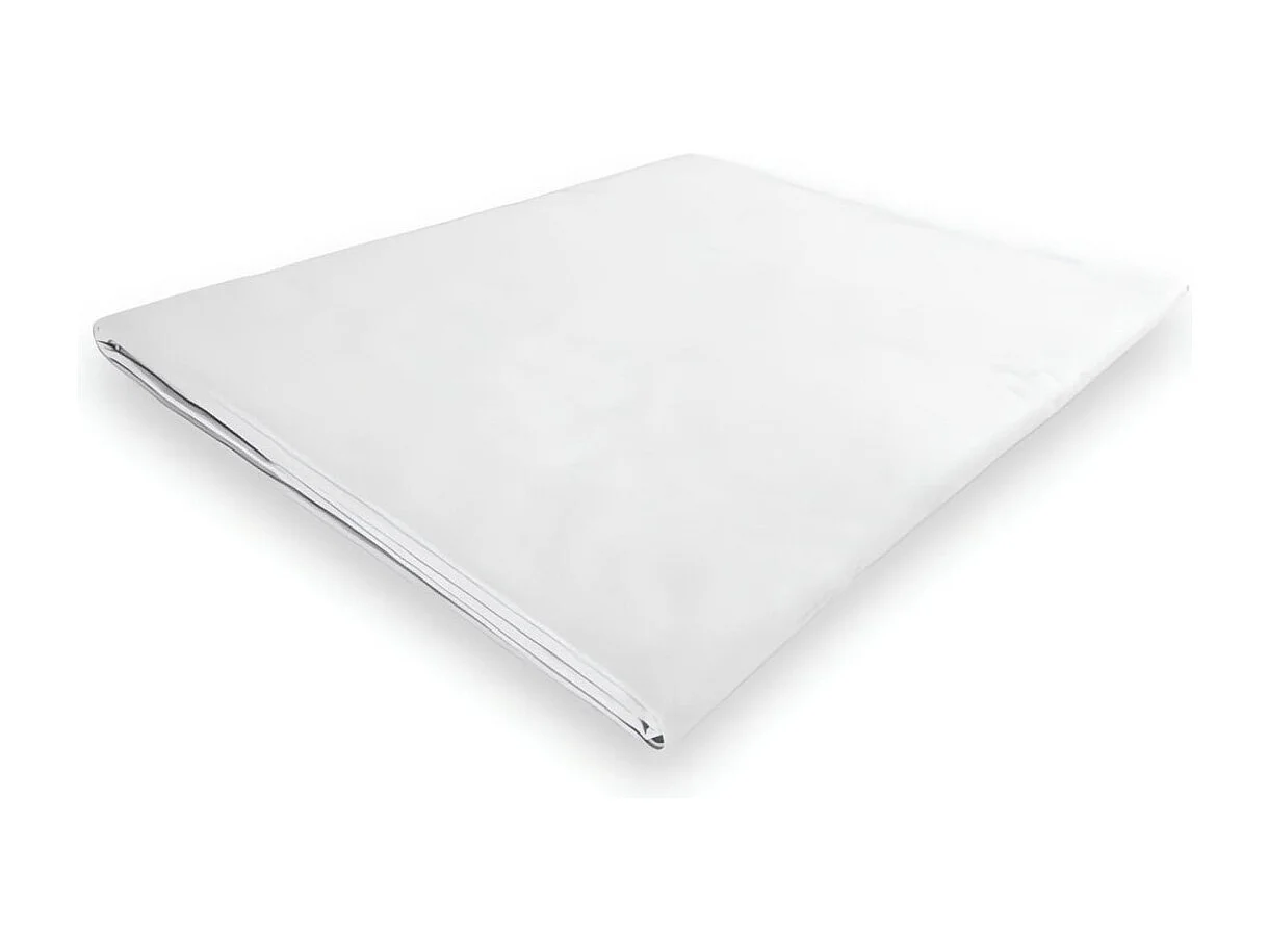 Drap plat en polycoton 180x290 cm PERCALE blanc, par Soleil d'ocre