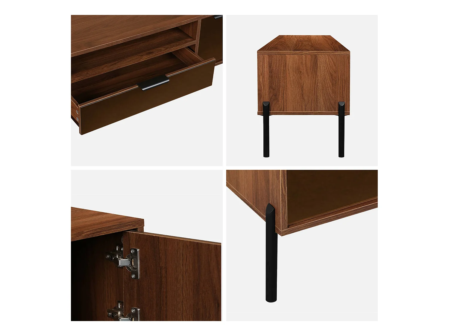 Mobili tv vintage effetto legno 151,5cm, noce