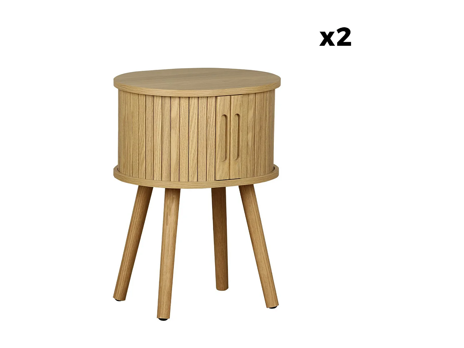 Set 2 comodini scandinavi decorazione legno 2 ante scorrevoli ,