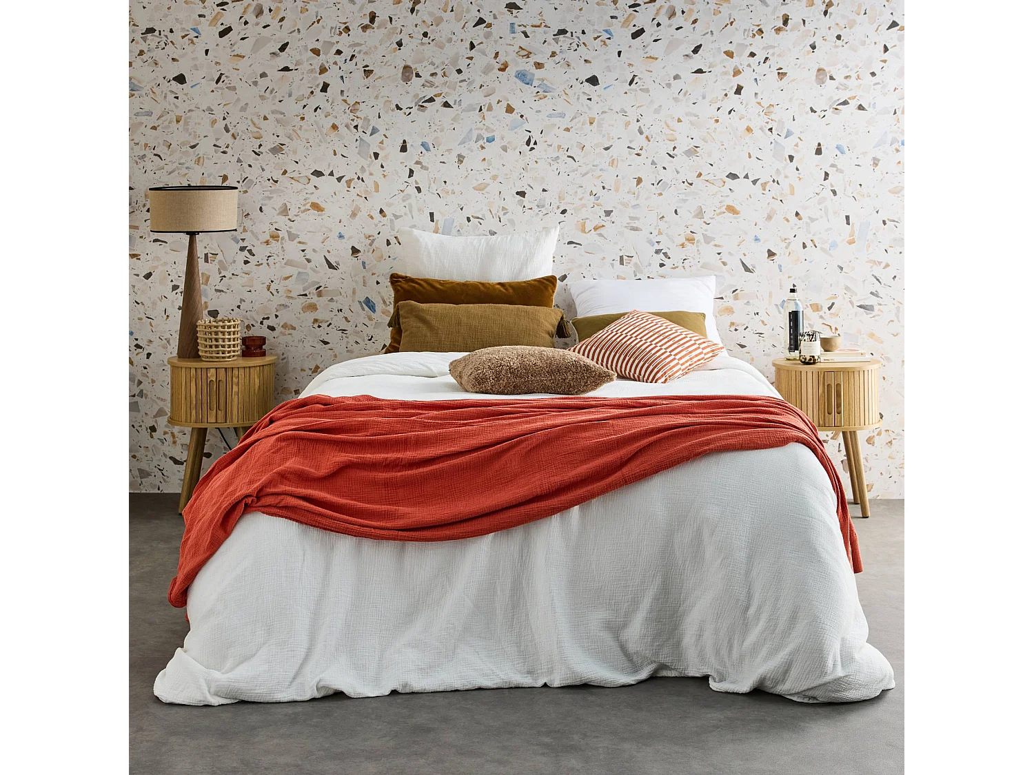 Set 2 comodini scandinavi decorazione legno 2 ante scorrevoli ,