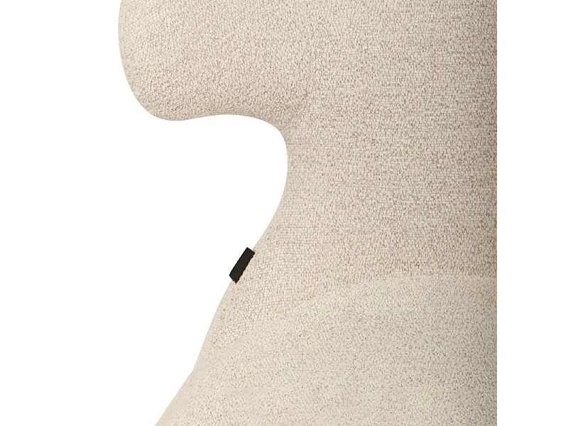 Lot de 2 chaises en tissu doux beige avec pieds en métal noir - GLORIA