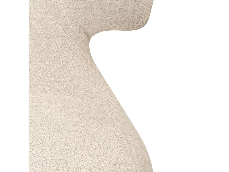 Lot de 2 chaises en tissu doux beige avec pieds en métal noir - GLORIA