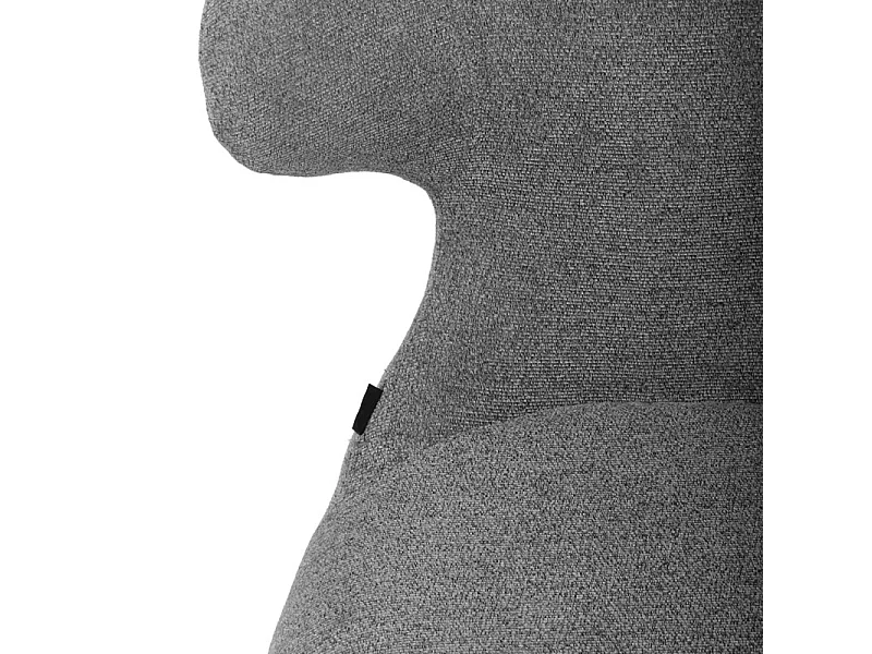 Chaise en tissu doux gris avec pieds en métal noir - GLORIA