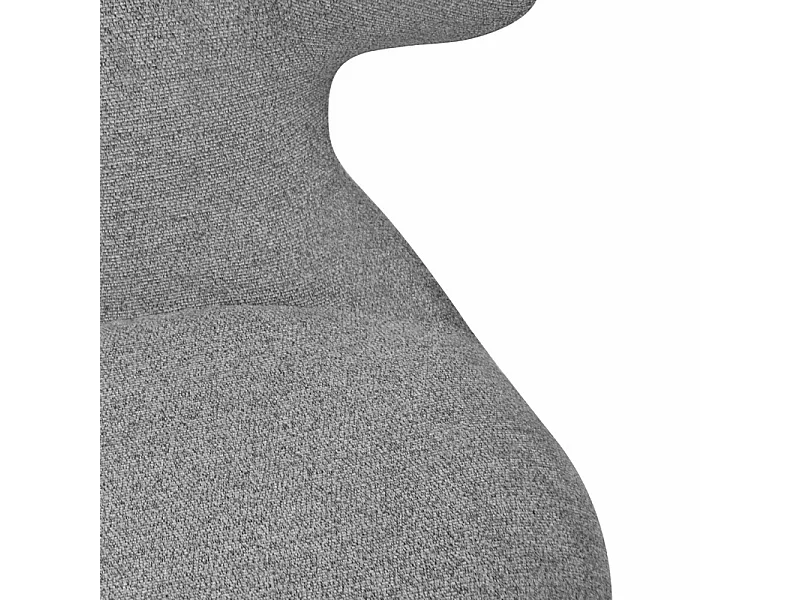 Chaise en tissu doux gris avec pieds en métal noir - GLORIA