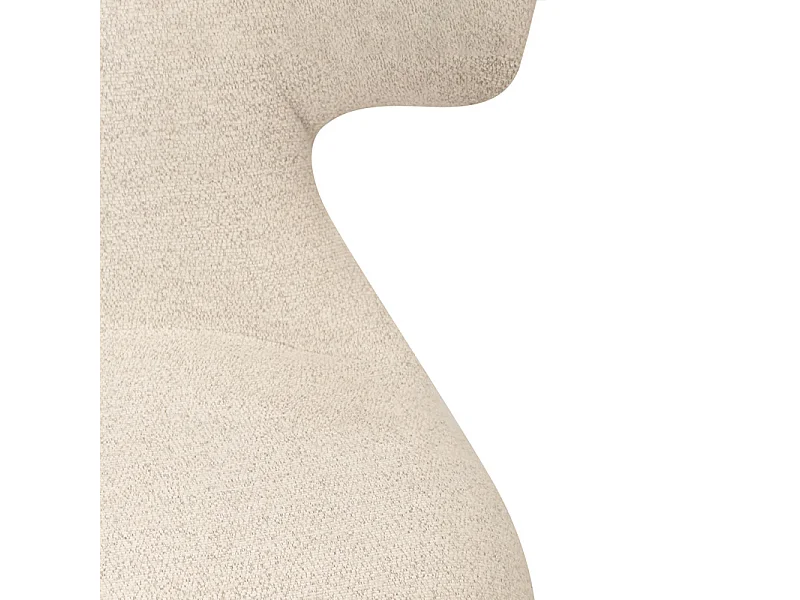 Chaise en tissu doux beige avec pieds en métal noir - GLORIA