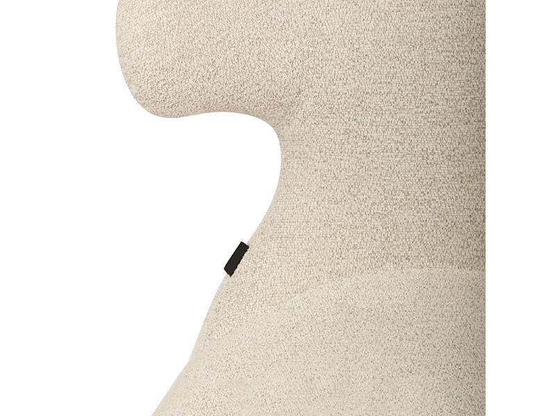 Chaise en tissu doux beige avec pieds en métal noir - GLORIA