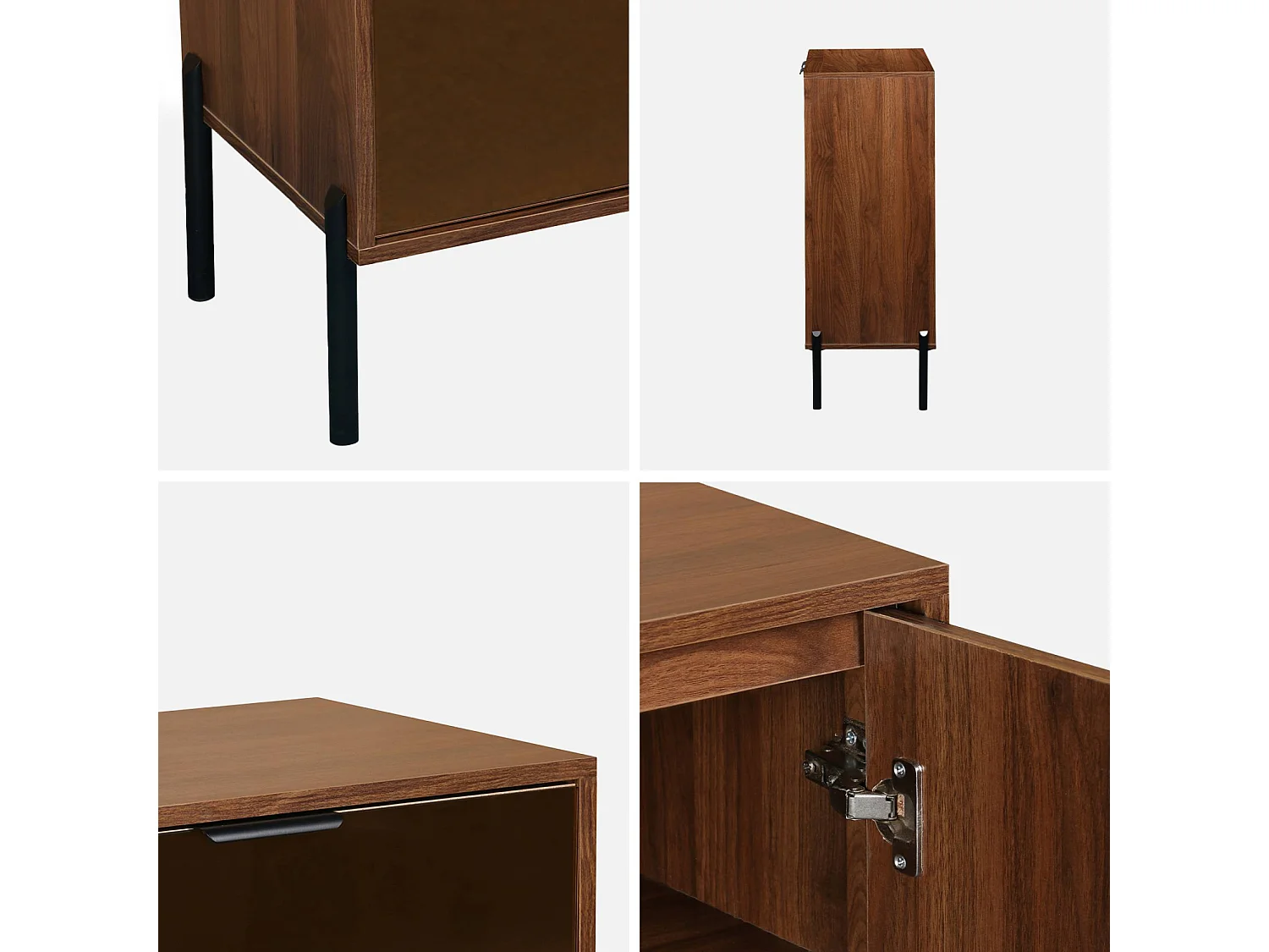 Credenza vintage effetto legno di noce, 83cm, noce