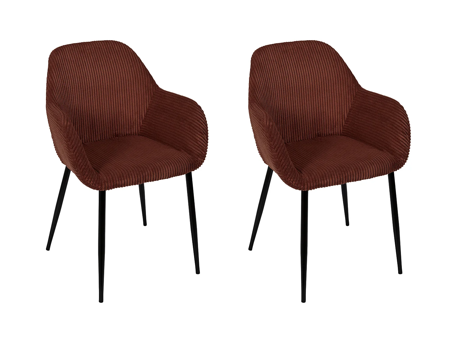 Fauteuil Cotele Scott Terracotta - Lot De 2 Noir, Orange
