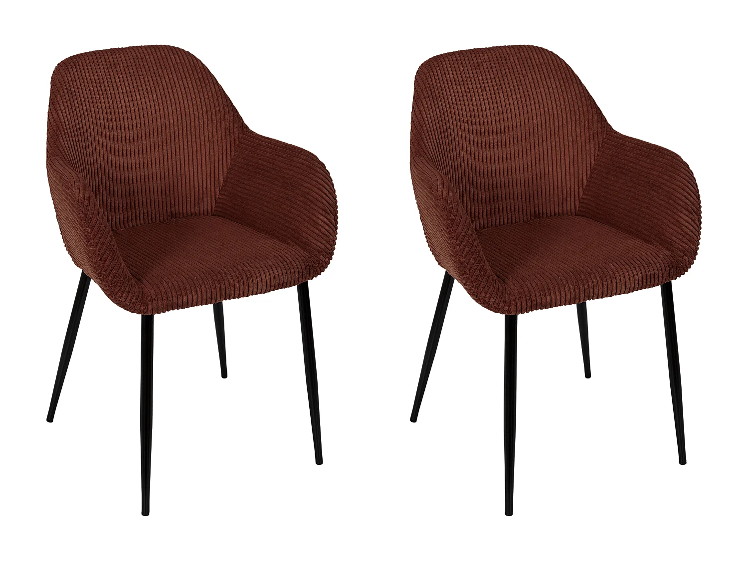 Fauteuil Cotele Scott Terracotta - Lot De 2 Noir, Orange