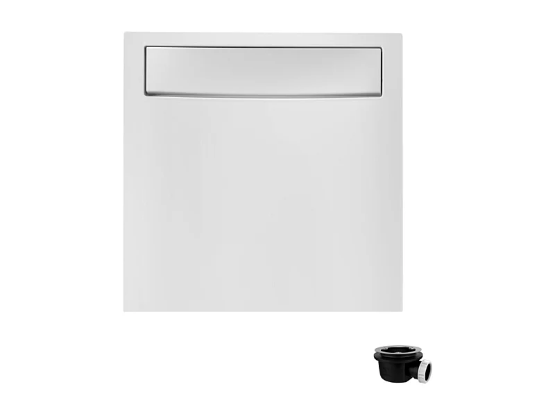 Receveur de douche antidérapant 90 x 90 JACOB DELAFON Flight Neus carré blanc + Bonde + Capot blanc