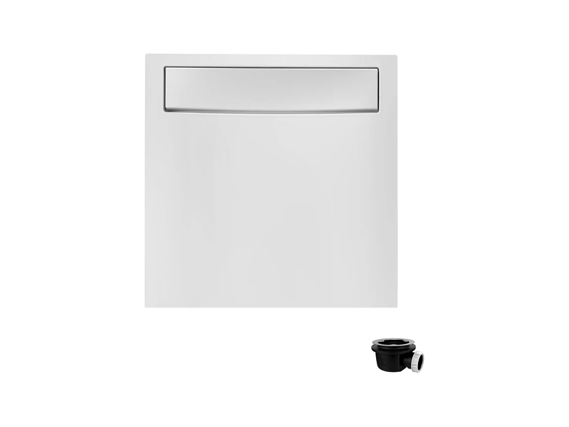 Receveur de douche antidérapant 90 x 90 JACOB DELAFON Flight Neus carré blanc + Bonde + Capot blanc