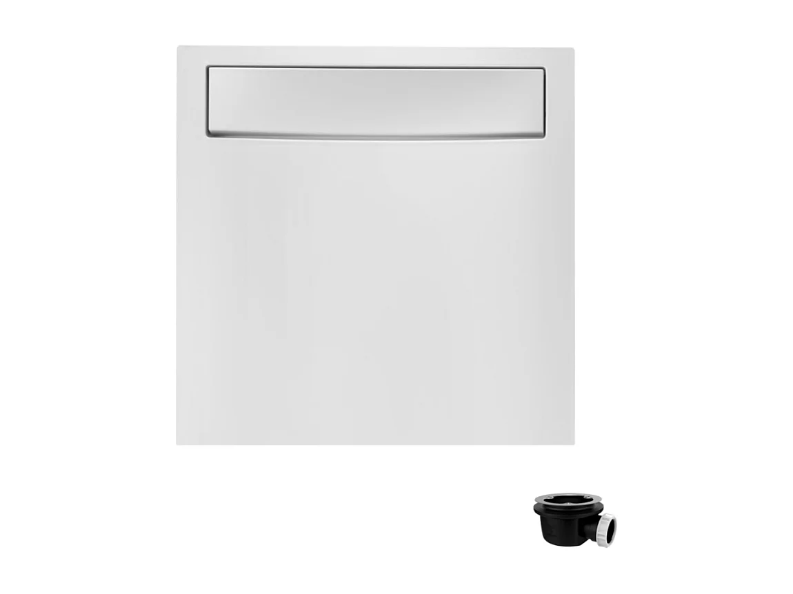 Receveur de douche antidérapant 80 x 80 JACOB DELAFON Flight Neus carré blanc + bonde + capot