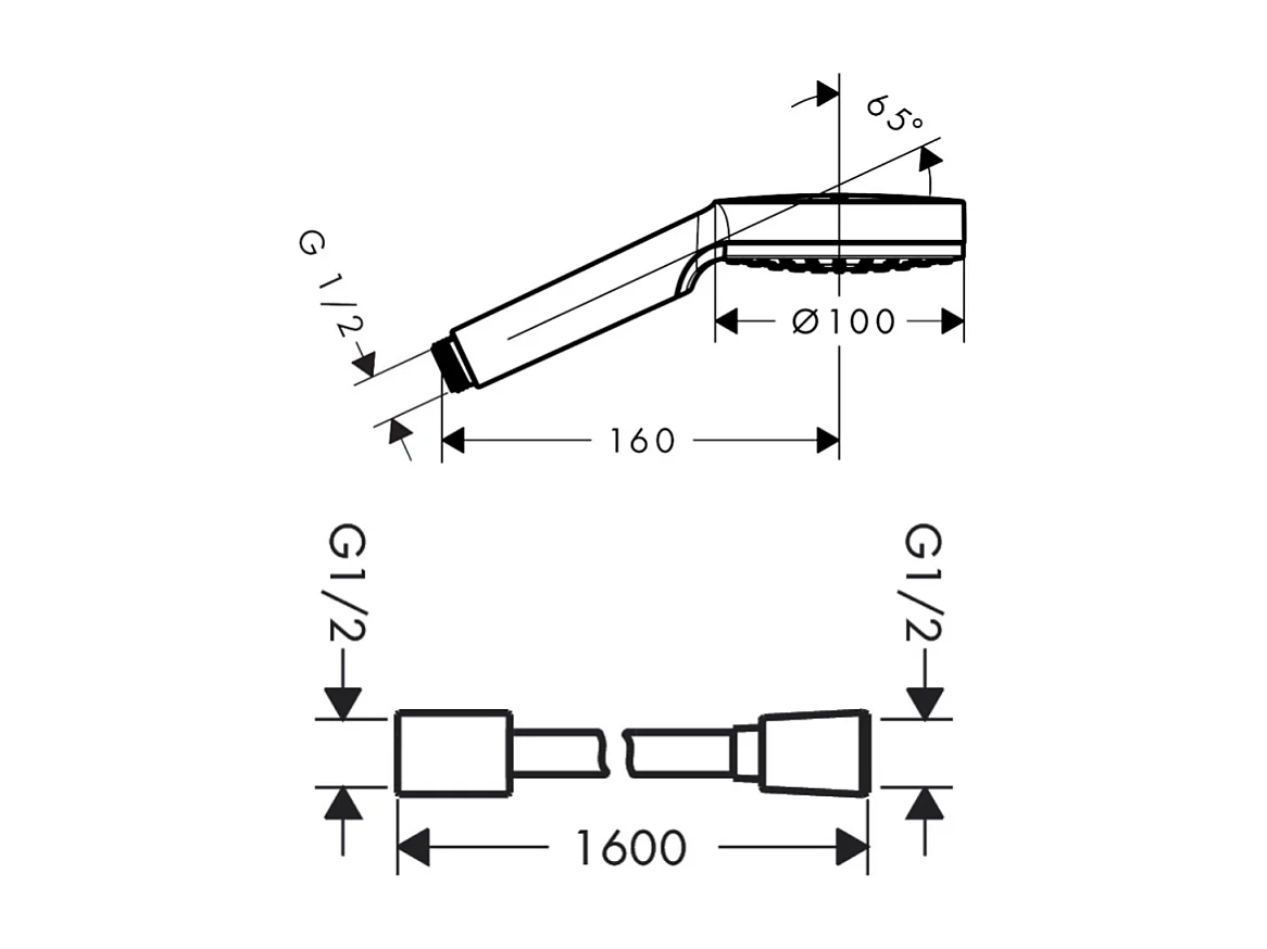 Pommeau de douche HANSGROHE Crometta + Flexible Designflex 160 cm chromé