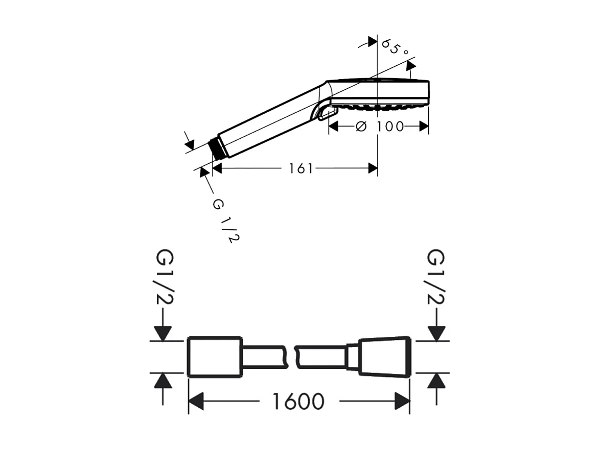 Pommeau de douche HANSGROHE Vernis Blend + Flexible Designflex 160 cm noir mat