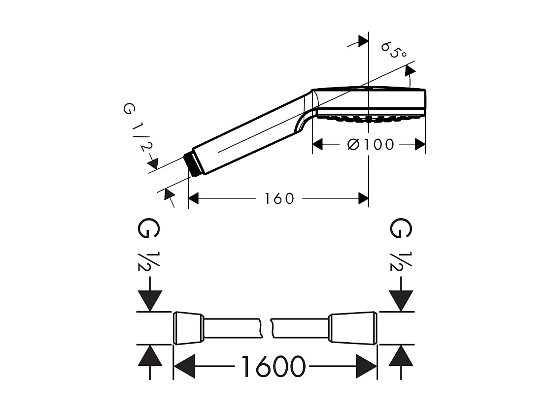 Pommeau de douche HANSGROHE Crometta + Flexible Isiflex 160 cm chromé