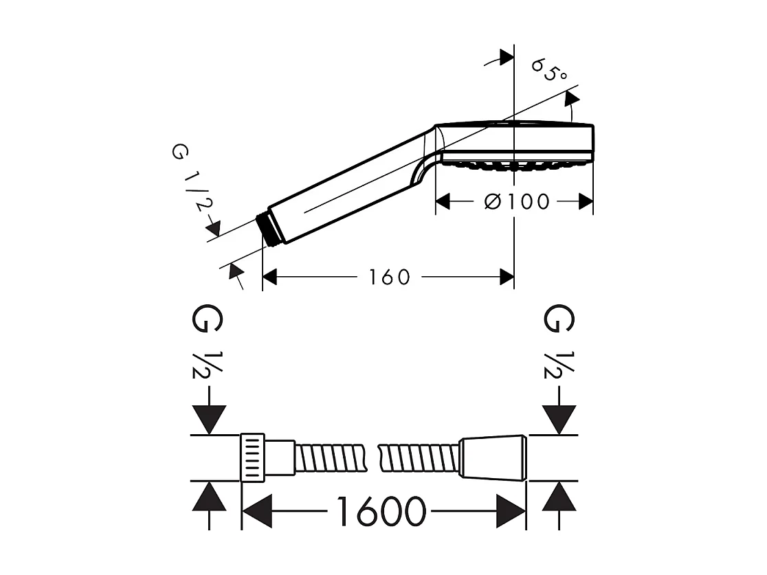 Pommeau de douche HANSGROHE Crometta + Flexible Metaflex 160 cm chromé