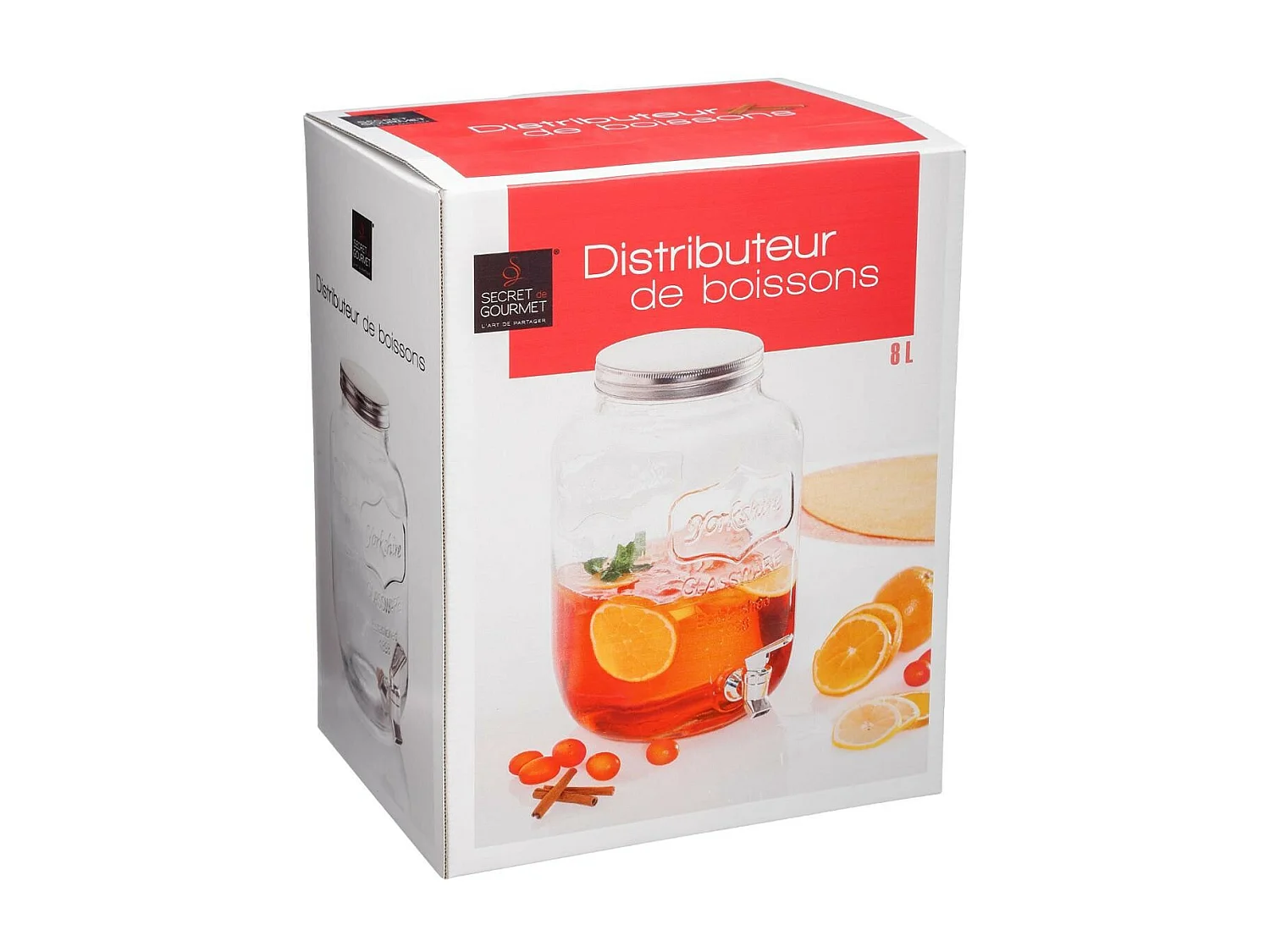 Distributeur de Boisson en Verre "Yorkshire" 8L Transparent