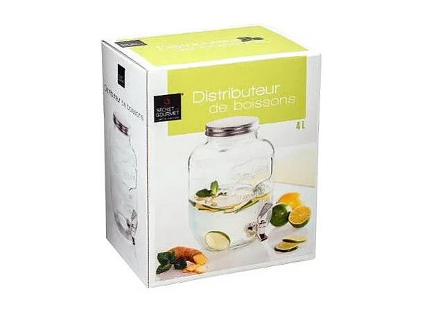 Distributeur de Boisson en Verre "Yorkshire" 4L Transparent