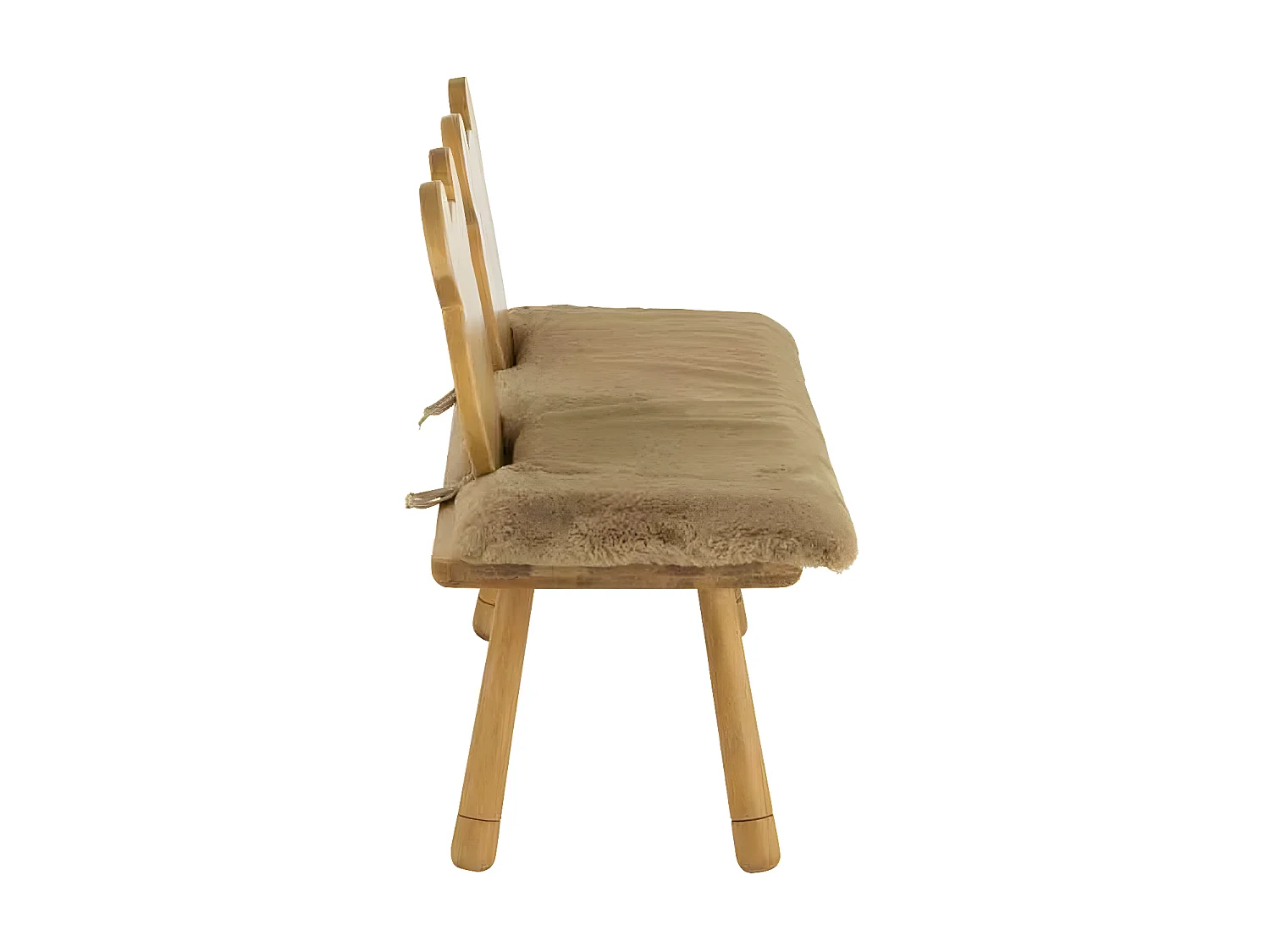 Banc pour Enfant en Bois "Ours" 87cm Naturel
