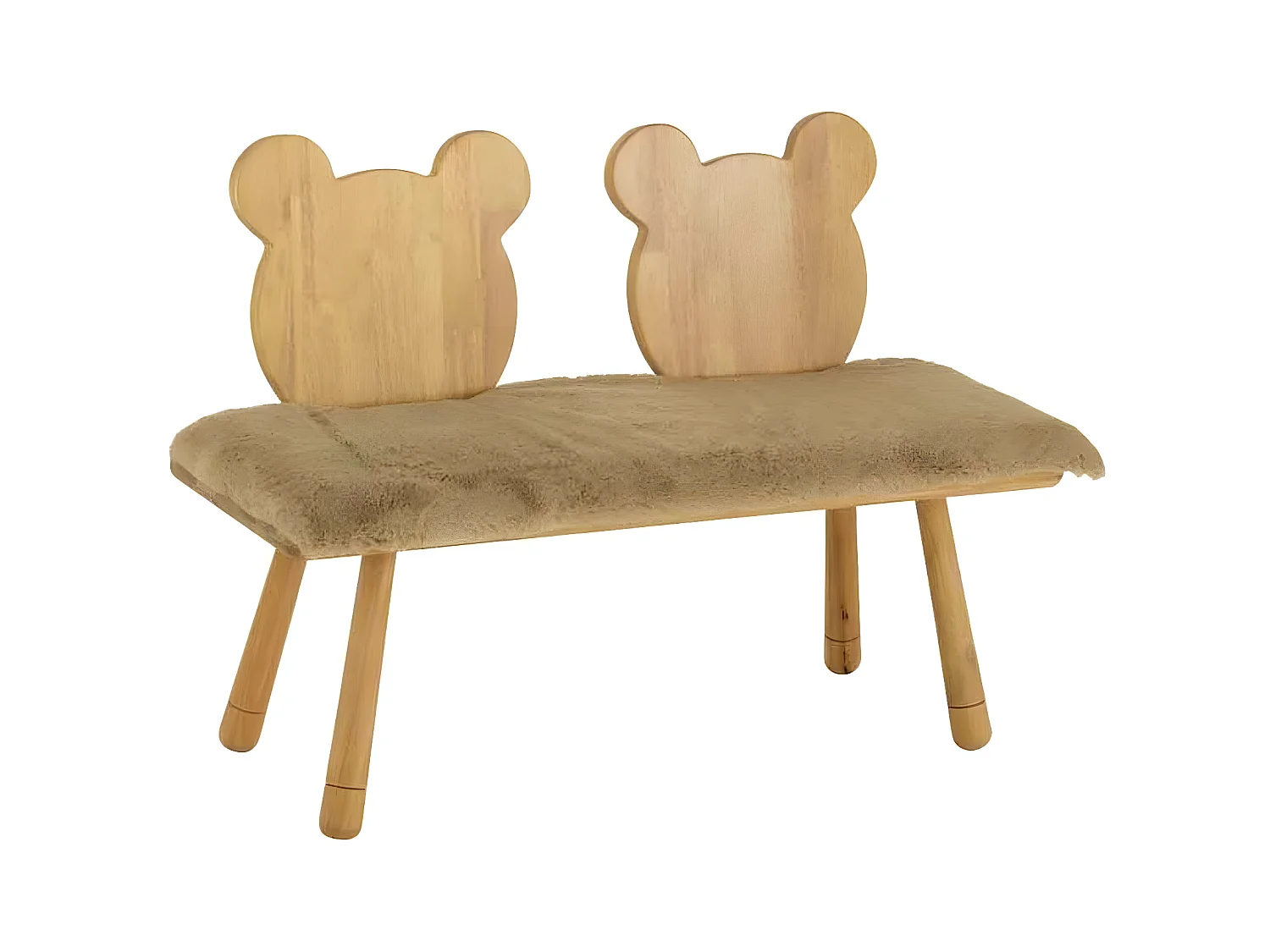 Banc pour Enfant en Bois "Ours" 87cm Naturel
