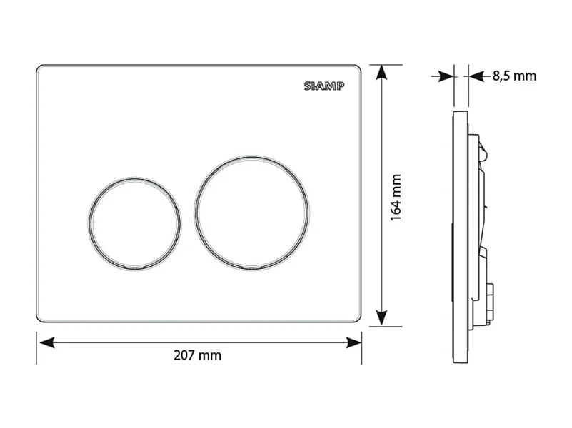Bati support SIAMP Ingenio Premium quieto + plaque de commande chromé mat